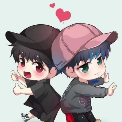 Avatar đôi BFF anime, chibi cute cho cả nam và nữ