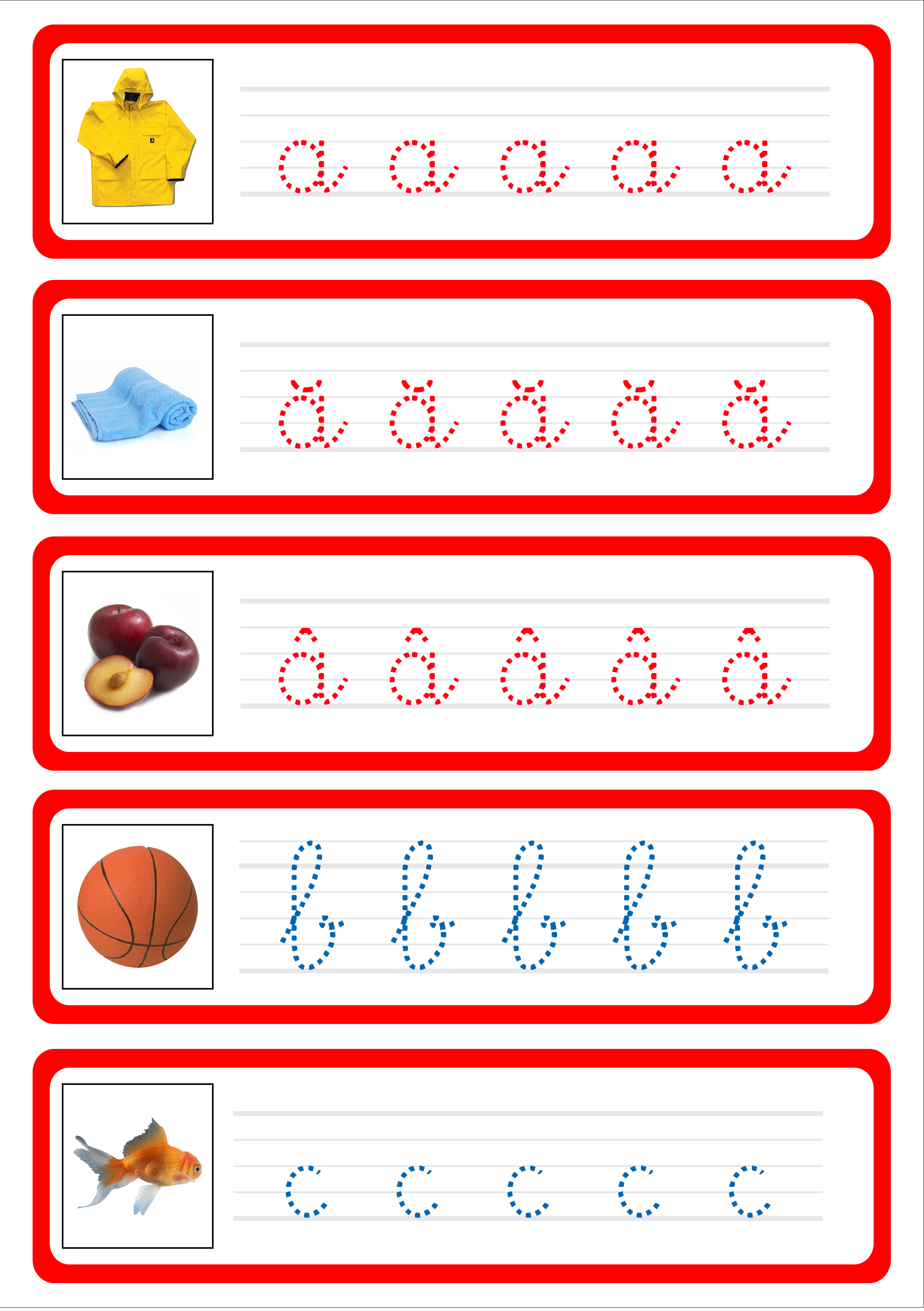 Bài tập luyện cho trẻ 5-6 tuổi tập tô chữ cái